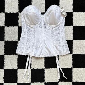NWT Vintage White Lace Corset Top 38C